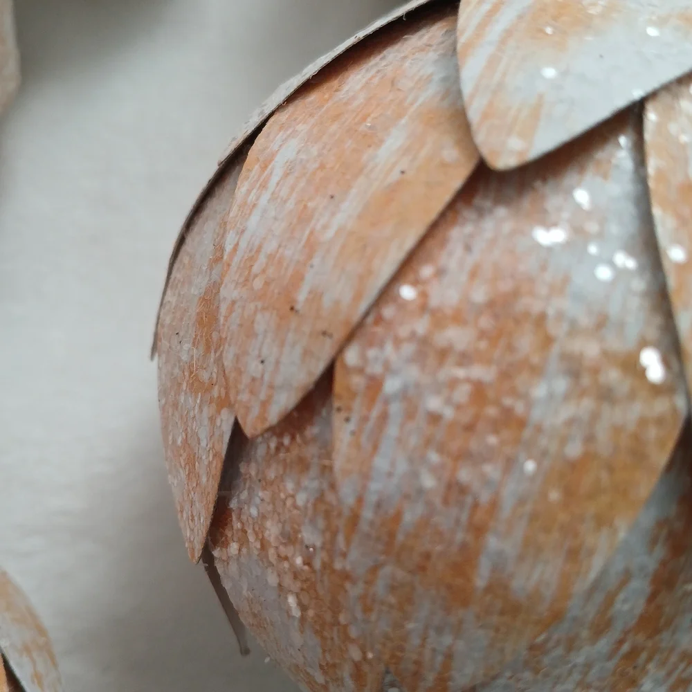 Target Pinecone, Faux Wooden Leaf Ball Ornament Neutral Color Set Of 5